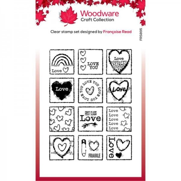 Woodware - Clear Singles Love Squares 4 in x 6 in Stamp - FRS895