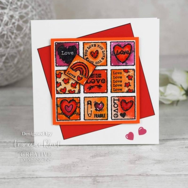 Woodware - Clear Singles Love Squares 4 in x 6 in Stamp - FRS895