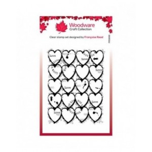 Woodware - Clear Singles Heart Background 4 in x 6 in Stamp - FRS896