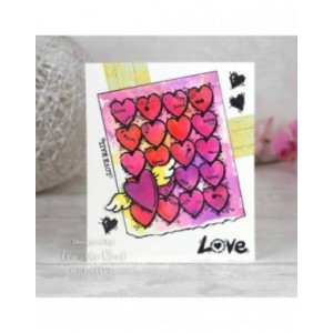 Woodware - Clear Singles Heart Background 4 in x 6 in Stamp - FRS896