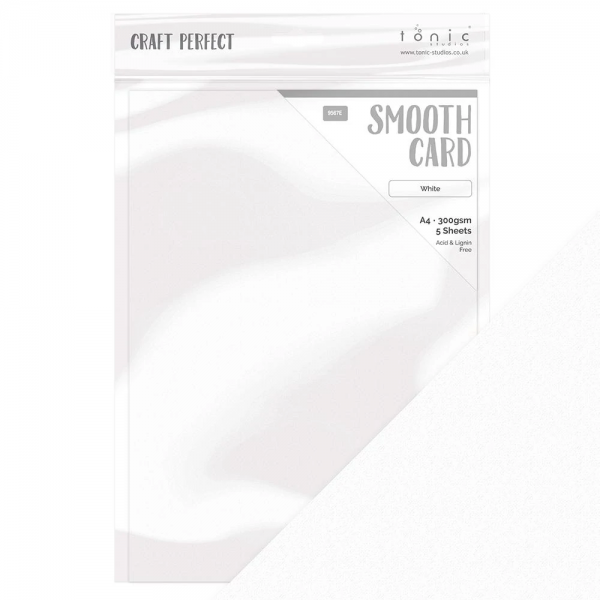 Craft Perfect - Smooth Card - White 300 gsm - A4 (5/PK) - 9567e