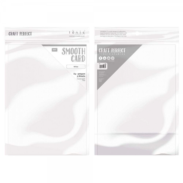 Craft Perfect - Smooth Card - White 300 gsm - A4 (5/PK) - 9567e