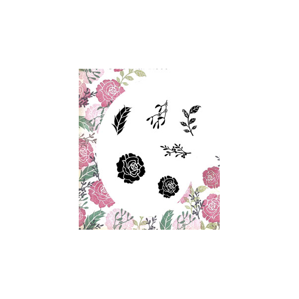 Card-io - Seasonal Rose Majestix Floral Stamp Set - MASE-02
