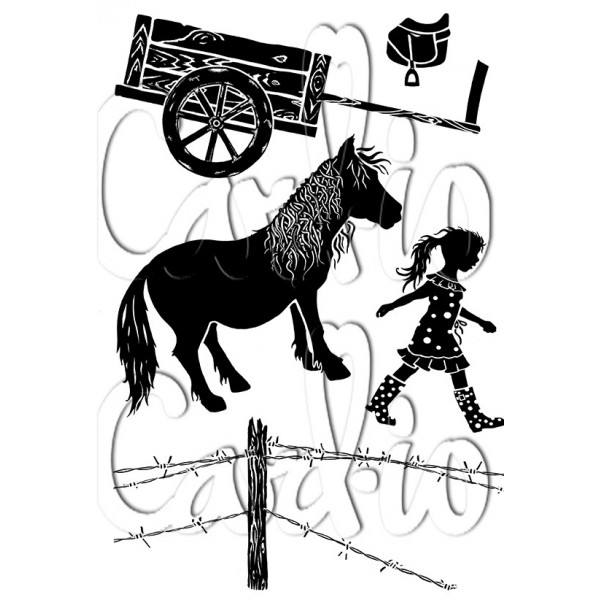Card-io - Pony Trek A6 Clear Stamp Set - CCSTPON-01