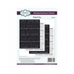 Creative Expressions - Wordies Sentiment Sheets - Thank You PK 4 6 in x 8 in - CEW004