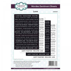 Creative Expressions - Wordies Sentiment Sheets - Love PK 4 6 in x 8 in - CEW006