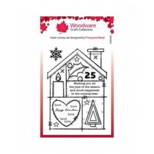 Woodware - Clear Singles Christmas House 4 in x 6 in Stamp - FRS940