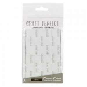 CRAFT PERFECT - Adhesives - Dimensional Foam Pads - Black - 25mm (24 pads) - 9755e