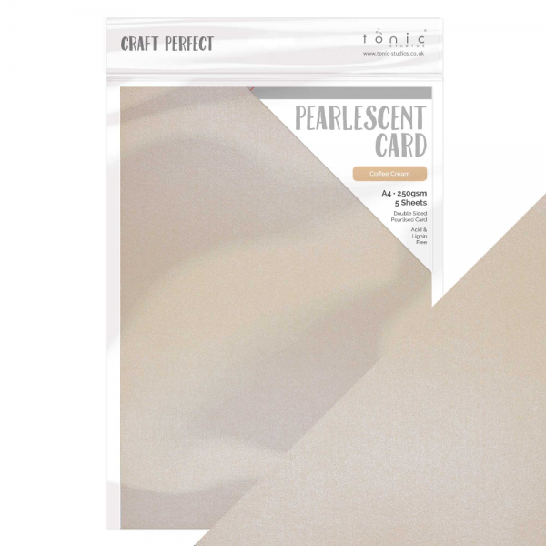 Craft Perfect - Pearlescent Card - Coffee Cream - A4 (5/PK) - 9519e
